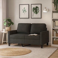 Modern Loveseat in Black Polyester with Simple Minimalist Silhouette - BM339673