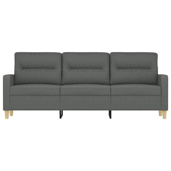 Modern 3-Seater Sofa in Dark Gray Polyester, 78 Inch Minimalist Look - BM339674