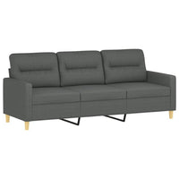 Modern 3-Seater Sofa in Dark Gray Polyester, 78 Inch Minimalist Look - BM339674
