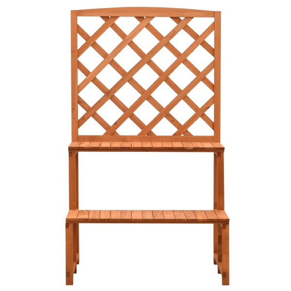 Pany Planter Stand with Trellis, 2 Tier Adjustable Shelves, Solid Firwood - BM339676