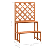 Pany Planter Stand with Trellis, 2 Tier Adjustable Shelves, Solid Firwood - BM339676