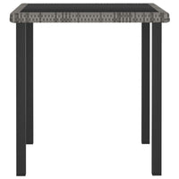 Gary Garden Dining Table, 28 Inch Square Glass Top, Gray Rattan - BM339678