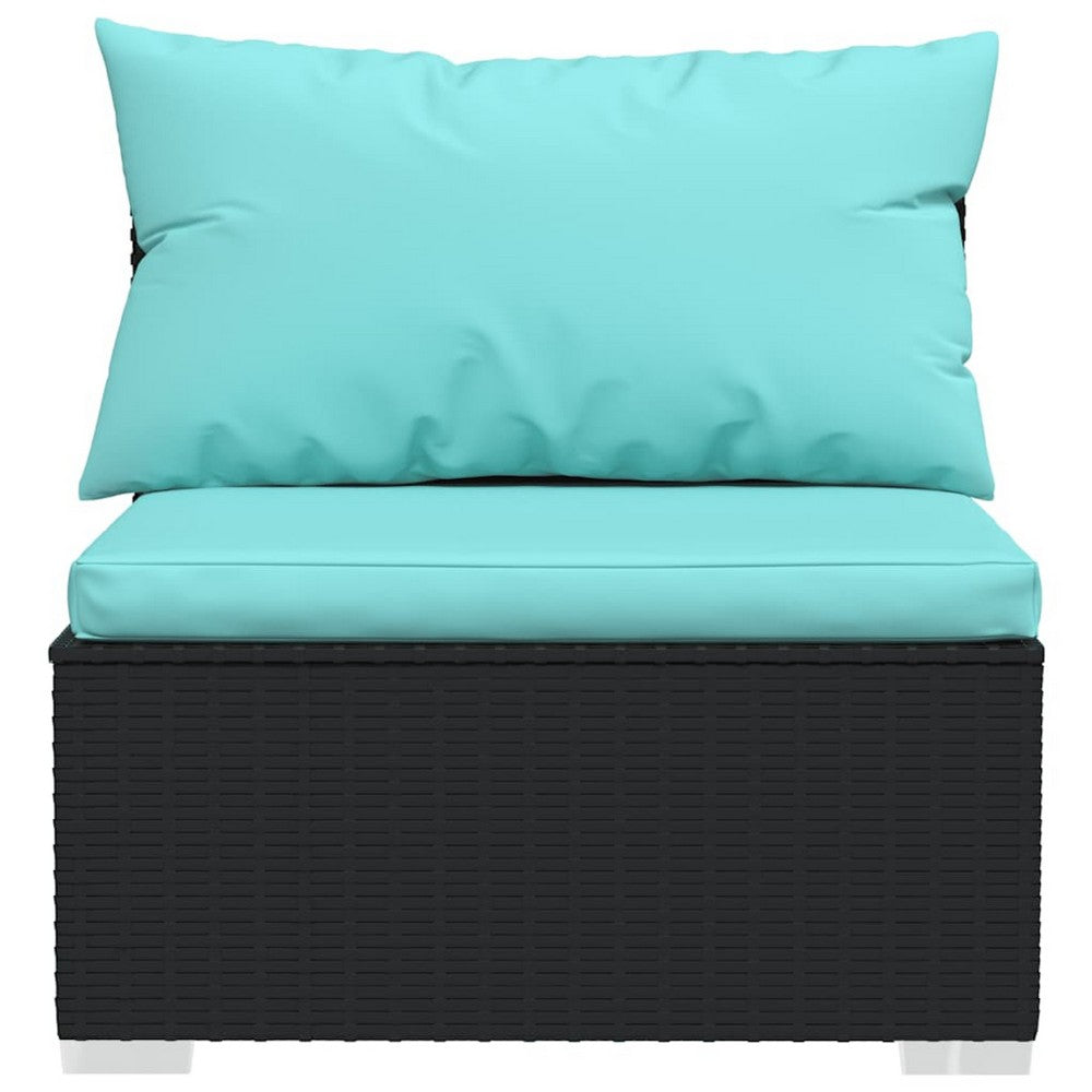 Sify Outdoor Garden Modular Middle Sofa Chair, Aqua Blue, 28 Inch Black - BM339679