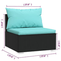 Sify Outdoor Garden Modular Middle Sofa Chair, Aqua Blue, 28 Inch Black - BM339679