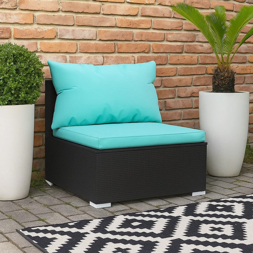 Sify Outdoor Garden Modular Middle Sofa Chair, Aqua Blue, 28 Inch Black - BM339679