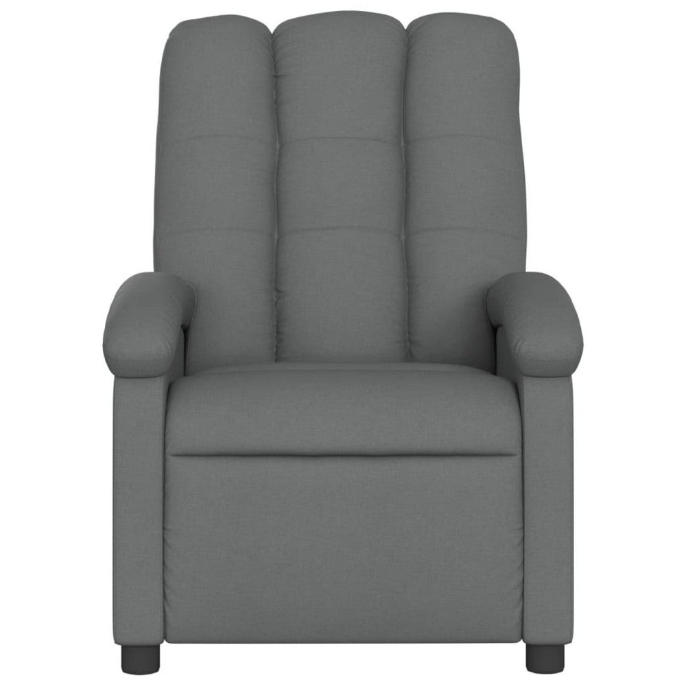 Dery Manual Recliner Chair with Massage, Side Pocket, Dark Gray Polyester - BM339682