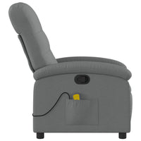 Dery Manual Recliner Chair with Massage, Side Pocket, Dark Gray Polyester - BM339682