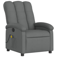 Dery Manual Recliner Chair with Massage, Side Pocket, Dark Gray Polyester - BM339682