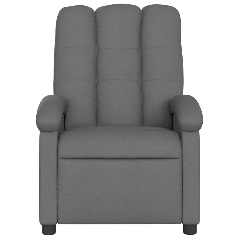Dery Power Reclining Massage Chair, Side Storage Pocket, Dark Gray Polyester - BM339683