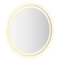 Mio Round Bathroom Wall Mirror, 28 Inch, Built In LED w USB Plug - BM339685