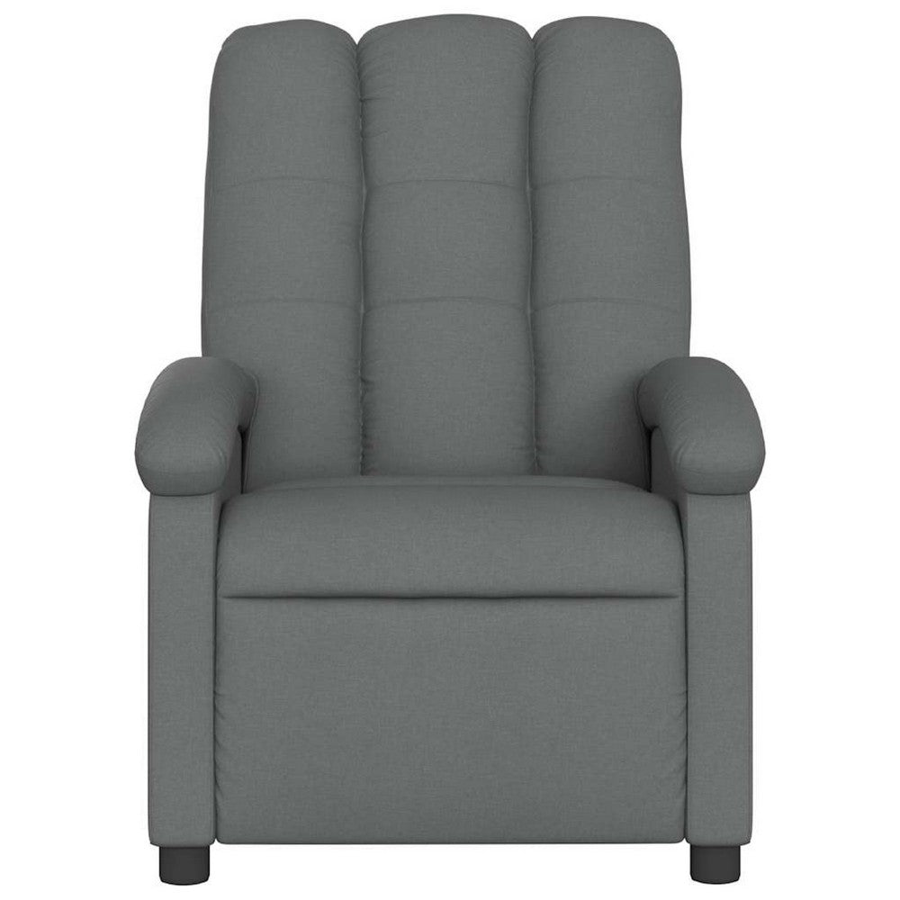 Dery Manual Recliner Chair with Massage, Side Pocket, Light Gray Polyester - BM339686