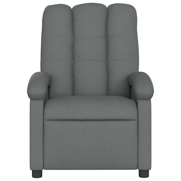Dery Manual Recliner Chair with Massage, Side Pocket, Light Gray Polyester - BM339686