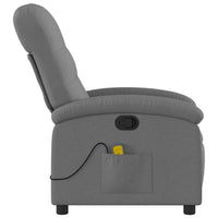 Dery Manual Recliner Chair with Massage, Side Pocket, Light Gray Polyester - BM339686