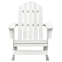 Ava Outdoor Rocking Chair, High Slatted Back, White Natural Wood - BM339687