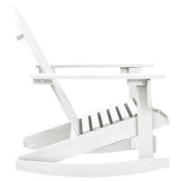 Ava Outdoor Rocking Chair, High Slatted Back, White Natural Wood - BM339687