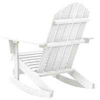 Ava Outdoor Rocking Chair, High Slatted Back, White Natural Wood - BM339687