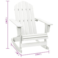 Ava Outdoor Rocking Chair, High Slatted Back, White Natural Wood - BM339687