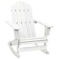 Ava Outdoor Rocking Chair, High Slatted Back, White Natural Wood - BM339687