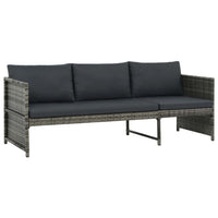 Leny 3pc Modular Garden Lounge Sofa Set with Table, Dark Gray Cushions - BM339689