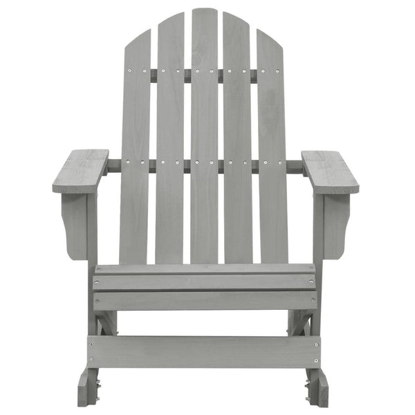 Ava Outdoor Garden Rocking Chair, High Slatted Back, Gray Natural Wood - BM339690