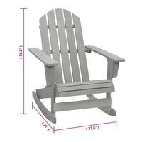 Ava Outdoor Garden Rocking Chair, High Slatted Back, Gray Natural Wood - BM339690