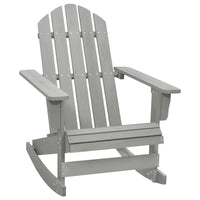 Ava Outdoor Garden Rocking Chair, High Slatted Back, Gray Natural Wood - BM339690