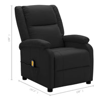 Keo Manual Reclining Massage Chair, Padded Arms, Black Faux Leather - BM339692