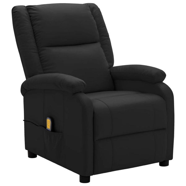 Keo Manual Reclining Massage Chair, Padded Arms, Black Faux Leather - BM339692