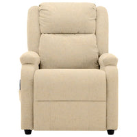 Keo Manual Reclining Massage Chair, Padded Arms, Cream White Fabric - BM339693
