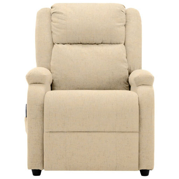 Keo Manual Reclining Massage Chair, Padded Arms, Cream White Fabric - BM339693