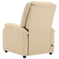 Keo Manual Reclining Massage Chair, Padded Arms, Cream White Fabric - BM339693