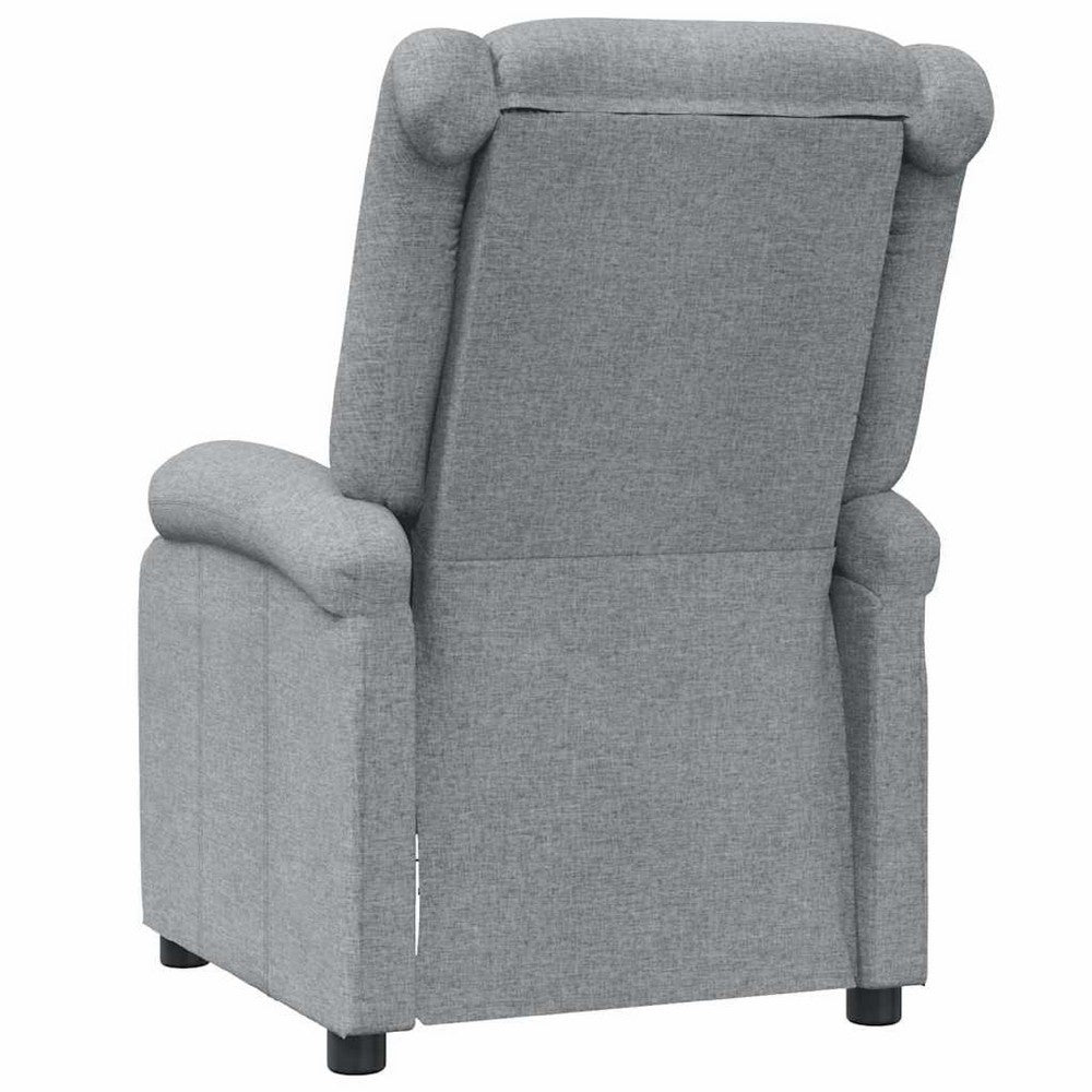 Keo Manual Reclining Massage Chair, Padded Arms, Light Gray Fabric - BM339694