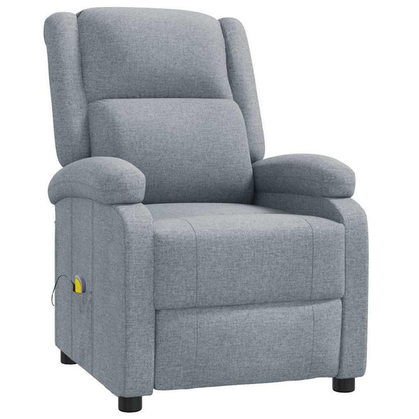 Keo Manual Reclining Massage Chair, Padded Arms, Light Gray Fabric - BM339694