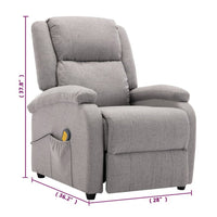 Keo Manual Reclining Massage Chair, Padded Arms, Light Gray Fabric - BM339694