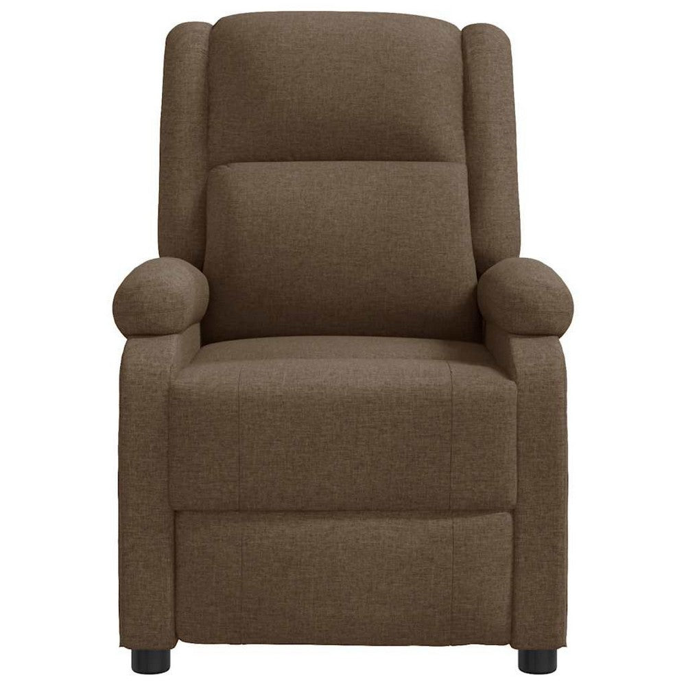 Keo Manual Reclining Massage Chair, Padded Arms, Brown Polyester - BM339695