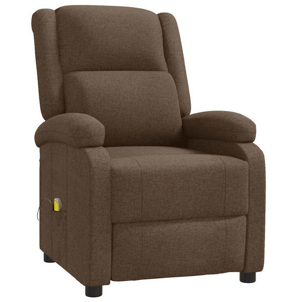 Keo Manual Reclining Massage Chair, Padded Arms, Brown Polyester - BM339695