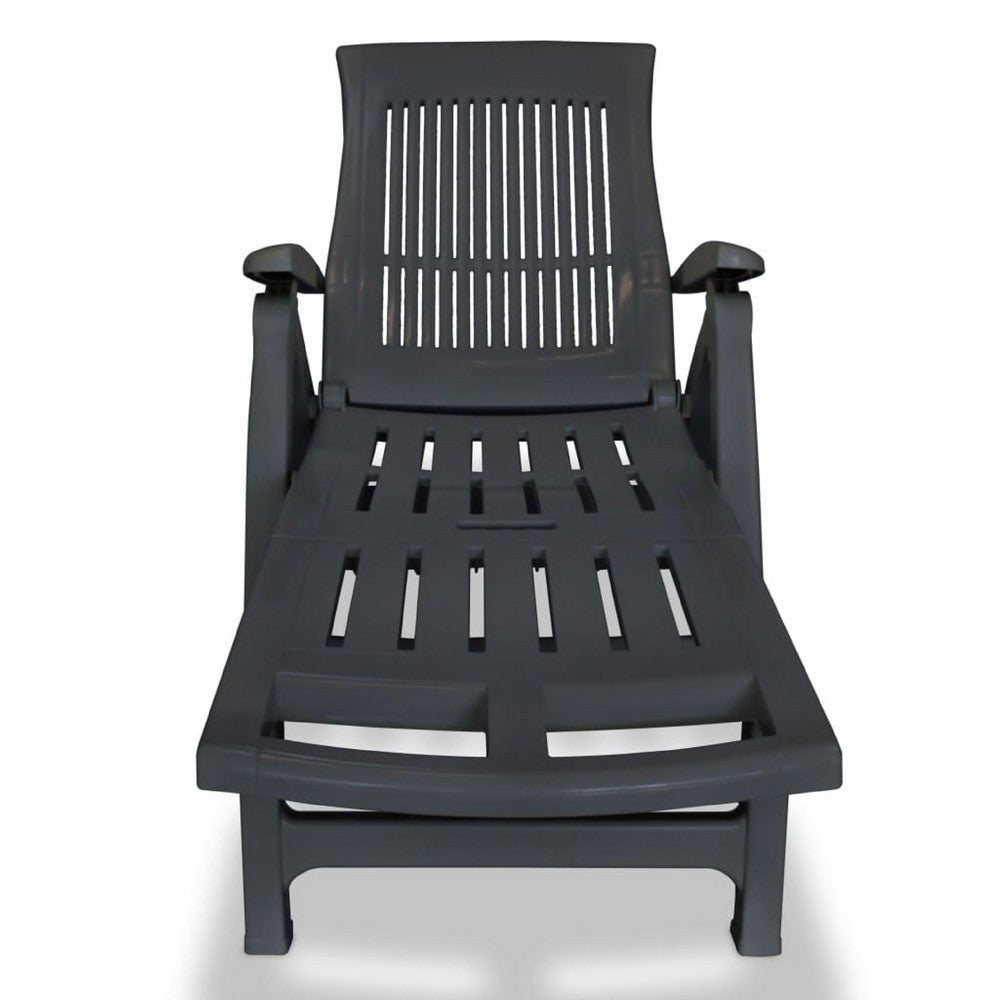 Reny Outdoor Foldable Sun Lounger, Adjustable Back, Black - BM339696