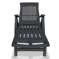 Reny Outdoor Foldable Sun Lounger, Adjustable Back, Black - BM339696