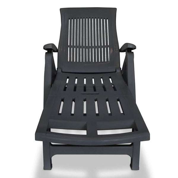 Reny Outdoor Foldable Sun Lounger, Adjustable Back, Black - BM339696