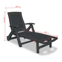 Reny Outdoor Foldable Sun Lounger, Adjustable Back, Black - BM339696