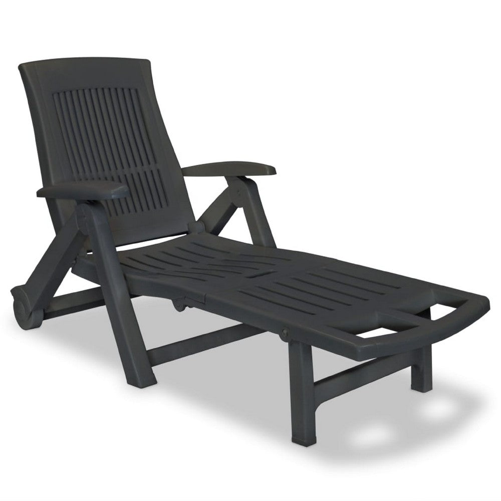Reny Outdoor Foldable Sun Lounger, Adjustable Back, Black - BM339696