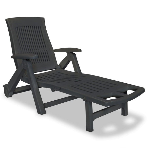 Reny Outdoor Foldable Sun Lounger, Adjustable Back, Black - BM339696
