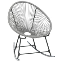 Tia Outdoor Rocking Chair, Gray Scooped Seat, Black Steel Legs - BM339697