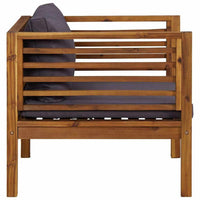 Lex Outdoor Armchair, Dark Gray Seat and Back Cushion, Brown Acacia Wood - BM339698