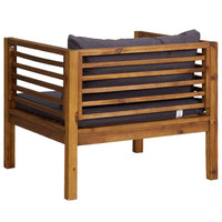 Lex Outdoor Armchair, Dark Gray Seat and Back Cushion, Brown Acacia Wood - BM339698