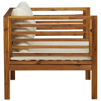 Lex Outdoor Armchair, Cream White Seat and Back Cushion, Brown Acacia Wood - BM339699