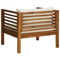 Lex Outdoor Armchair, Cream White Seat and Back Cushion, Brown Acacia Wood - BM339699