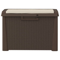Jely Outdoor Garden Storage Box w Seat Cushion, 29 Inch, Brown - BM339700