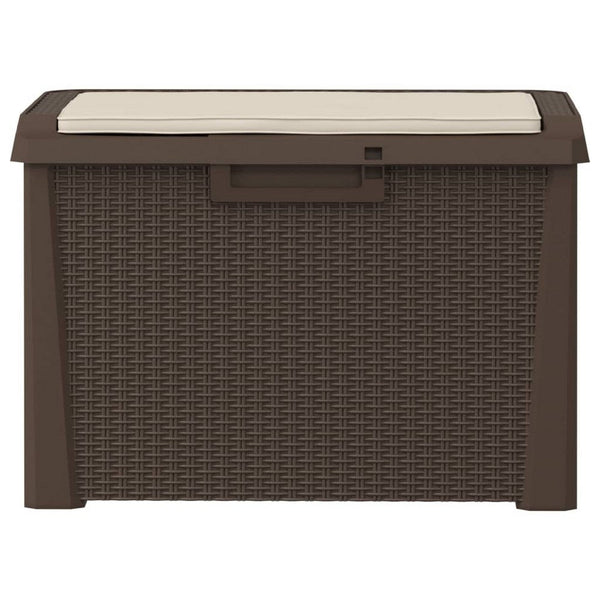 Jely Outdoor Garden Storage Box w Seat Cushion, 29 Inch, Brown - BM339700
