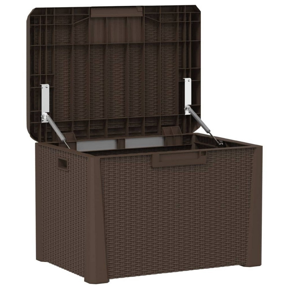 Jely Outdoor Garden Storage Box w Seat Cushion, 29 Inch, Brown - BM339700